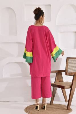 Vivid vibes fuchsia cotton co-ord set 3