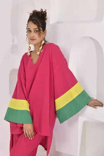Vivid vibes fuchsia cotton co-ord set