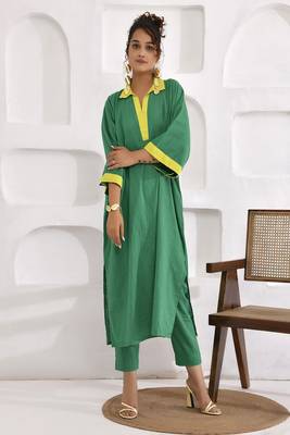 Vivid vibes yellow green layered co-ord set 1