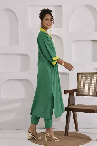 Vivid vibes yellow green layered co-ord set