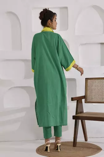 Vivid vibes yellow green layered co-ord set