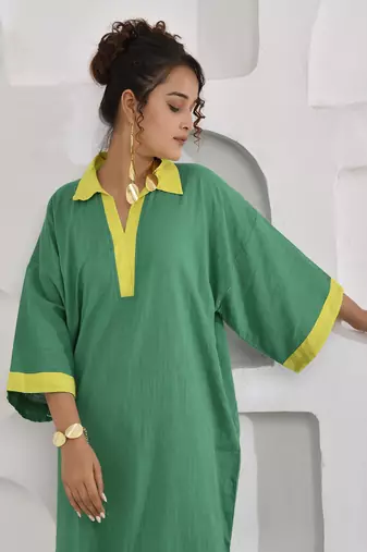 Vivid vibes yellow green layered co-ord set