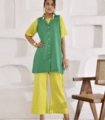 Vivid vibes lime green and green three-piece co-ord set