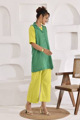 Vivid vibes lime green and green three-piece co-ord set 2