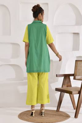 Vivid vibes lime green and green three-piece co-ord set 3
