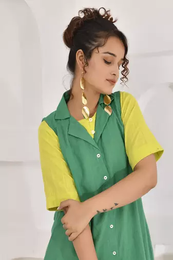 Vivid vibes lime green and green three-piece co-ord set