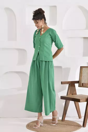 Vivid vibes green co-ord set