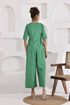 Vivid vibes green co-ord set 3