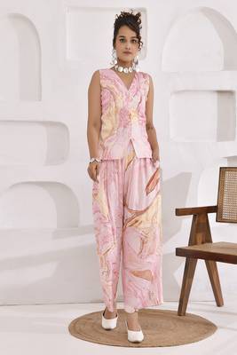 Vivid vibes pink marble print co-ord set 1