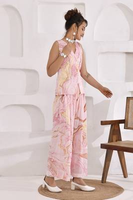 Vivid vibes pink marble print co-ord set 2