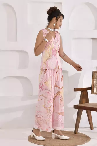 Vivid vibes pink marble print co-ord set