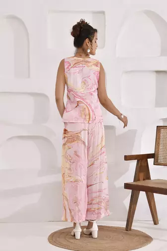 Vivid vibes pink marble print co-ord set