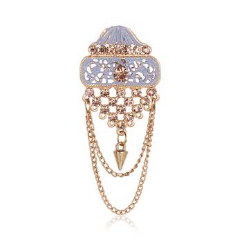   groom sherwani necklace layered moti mala for wedding | groom mala with brooch set 4