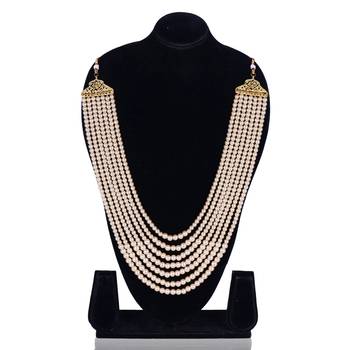   pearl beads dulha groom sherwani mala for   for wedding | layered mala | perfect for groom 3