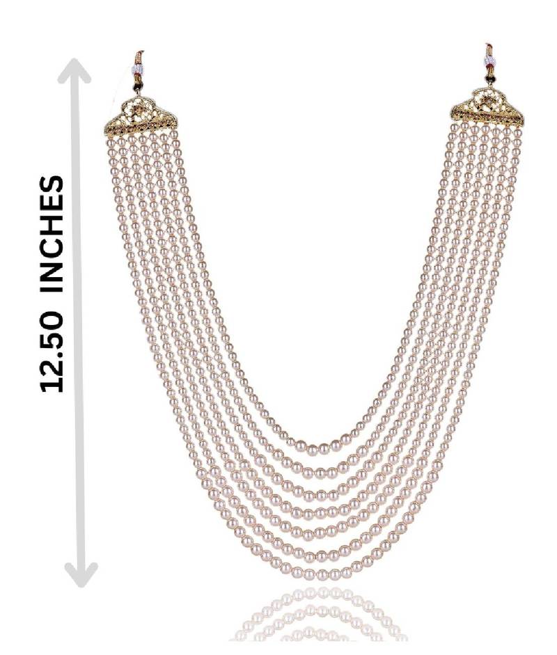   pearl beads dulha groom sherwani mala for   for wedding | layered mala | perfect for groom