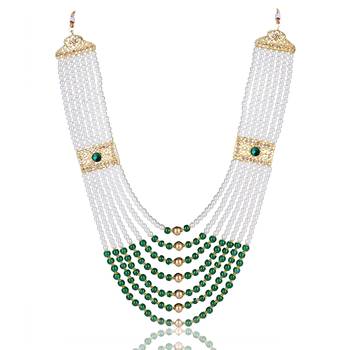   pearl beads dulha groom sherwani mala for   for wedding | layered mala | perfect for groom 2