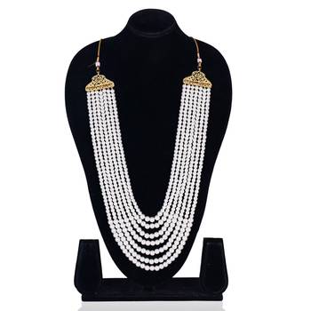 	  pearl beads dulha groom sherwani mala for   for wedding | layered mala | perfect for groom 3