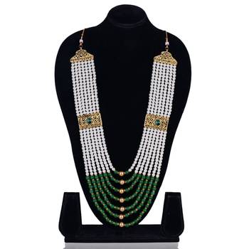   pearl beads dulha groom sherwani mala for   for wedding | layered mala | perfect for groom 3