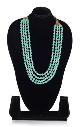   pearl beads dulha groom sherwani mala for   for wedding | layered mala | perfect for groom
