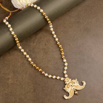   groom sherwani necklace layered moti mala for wedding | groom mala with brooch set 1