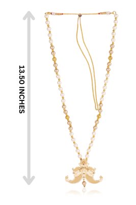   groom sherwani necklace layered moti mala for wedding | groom mala with brooch set 5
