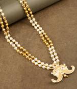   groom sherwani necklace layered moti mala for wedding | groom mala with brooch set