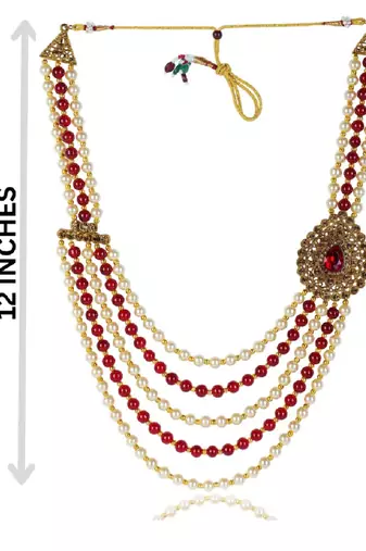   groom sherwani necklace layered moti mala for wedding | groom mala with brooch set