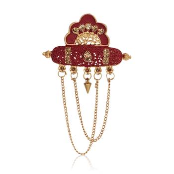 Pearl-Beaded Dulha Moti Mala Haar Necklace With Brooch 3