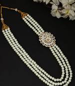 Beaded Layered Dulha Moti Mala With Brooch