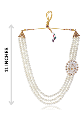   groom sherwani necklace layered moti mala for wedding | groom mala with brooch set 5