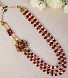   groom sherwani necklace layered moti mala for wedding | groom mala with brooch set