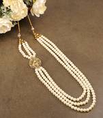   groom sherwani necklace layered moti mala for wedding | groom mala with brooch set