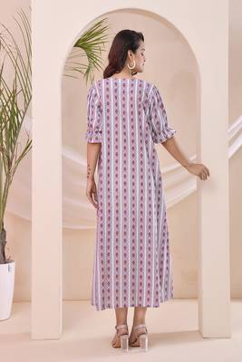 Purple stripe print kafty lounge dress 3