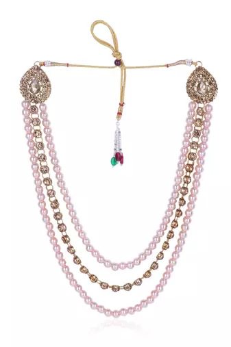   groom sherwani necklace layered moti mala for wedding | groom mala with brooch set