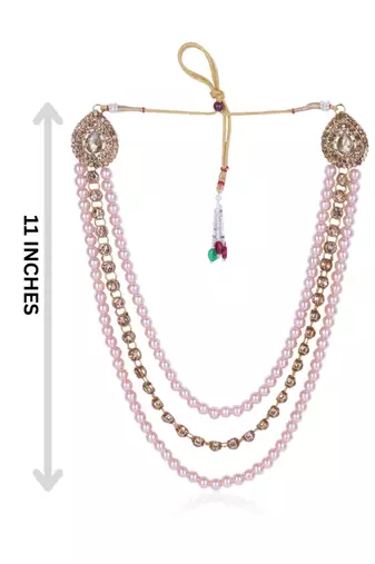   groom sherwani necklace layered moti mala for wedding | groom mala with brooch set