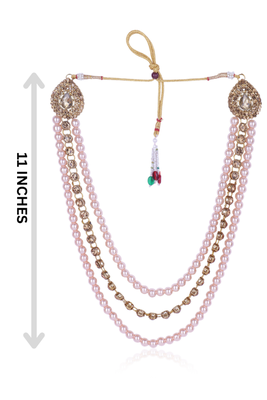   groom sherwani necklace layered moti mala for wedding | groom mala with brooch set 5
