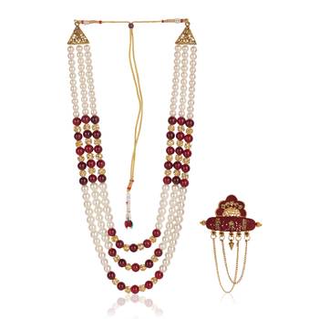 Groom mala and brooch set 1