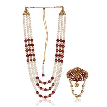 Groom mala and brooch set 2