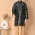 embroidery & sequins work bottel green dupion silk kurta and pajama set for boys