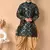 embroidery & sequins work bottel green dupion silk kurta and patiyala set for boys
