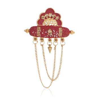   groom sherwani necklace layered moti mala for wedding | groom mala with brooch set 3