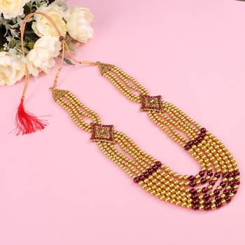   groom sherwani necklace layered moti mala for wedding | groom mala with brooch set 1