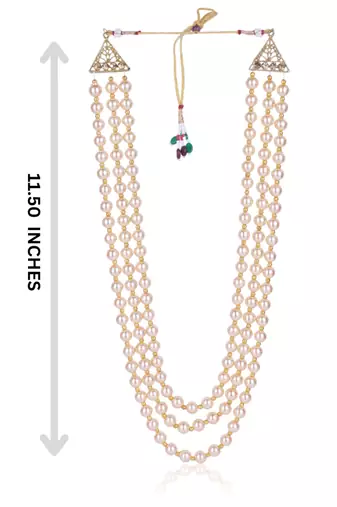   groom sherwani necklace layered moti mala for wedding | groom mala with brooch set