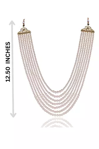   groom sherwani necklace layered moti mala for wedding | groom mala with brooch set