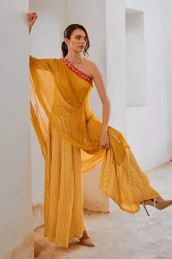 Gulbahar marigold  sitara toga & jumpsuit set