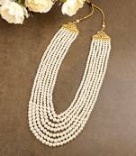   groom sherwani necklace Moti mala layered for wedding | groom mala with brooch set