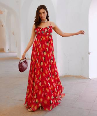 Lal bagh poppy corset maxi 1