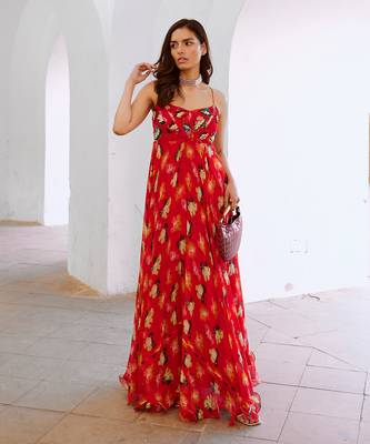 Lal bagh poppy corset maxi 2