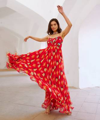 Lal bagh poppy corset maxi 4