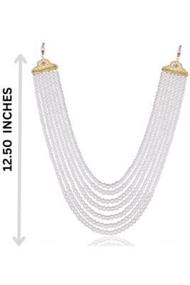   groom sherwani necklace moti mala layered for wedding | groom mala with brooch set 5